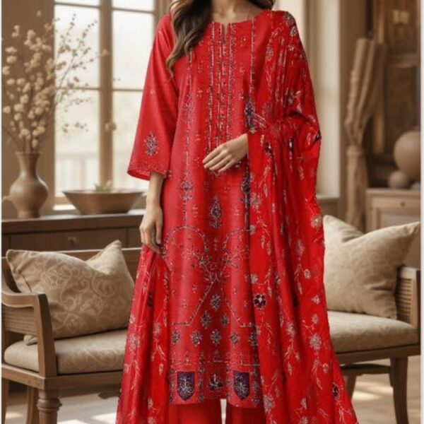 Unstitched Embroidered Viscose 3 Pcs