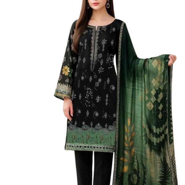 Unstitched Embroidered linen 3 Pcs