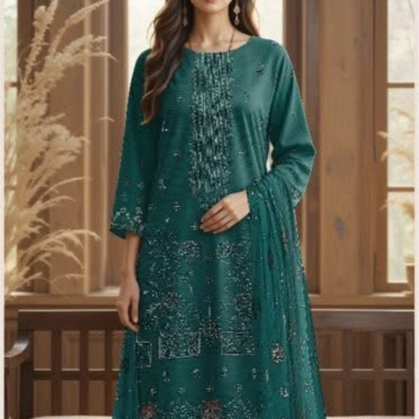 Unstitched Embroidered Viscose 3 Pcs