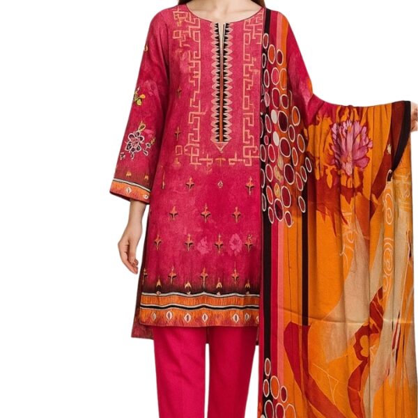 Unstitched Embroidered linen 3 Pcs