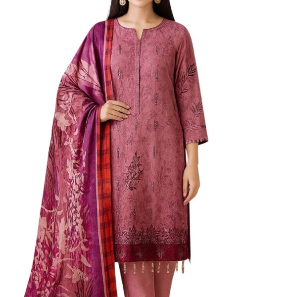 Unstitched Embroidered linen 3 Pcs