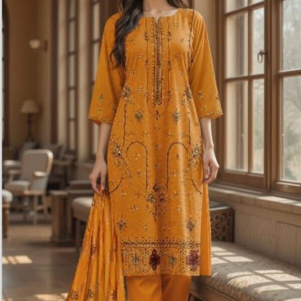 Unstitched Embroidered Viscose 3 Pcs