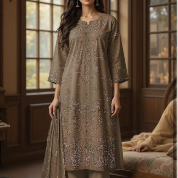 Unstitched Embroidered Viscose 3 Pcs