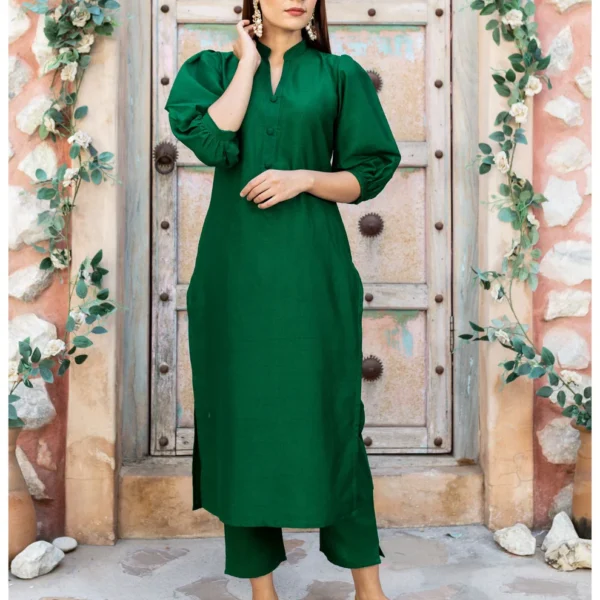 Unstitched Katan Silk 2 Pcs