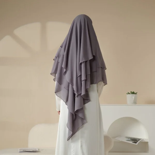 Three Layer Khimar - Grey